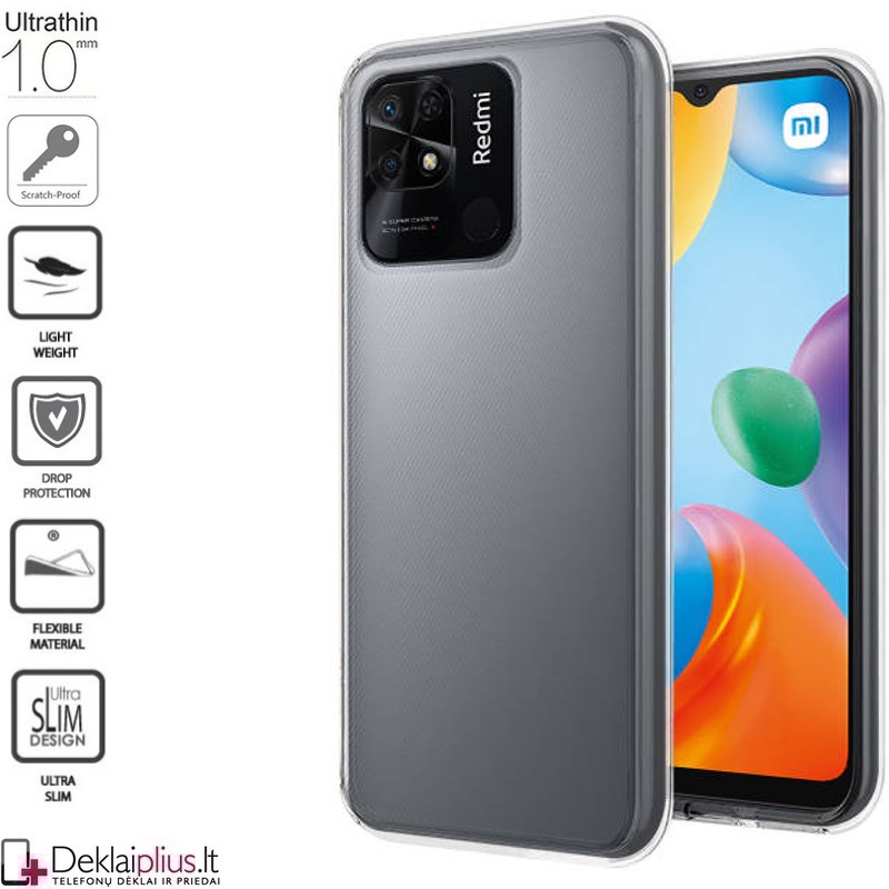 Silikoninis plonas dėklas 1.0 mm storio - permatomas (telefonui Xiaomi Poco C40) Silikoninis plonas dėklas 1.0 mm storio - permatomas (telefonui Xiaomi Poco C40)